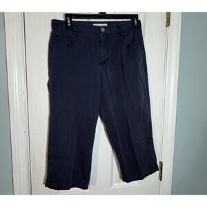 Sag Harbor Women's Navy Blue Stretch Petite Capris, Cotton/Spandex, 8P